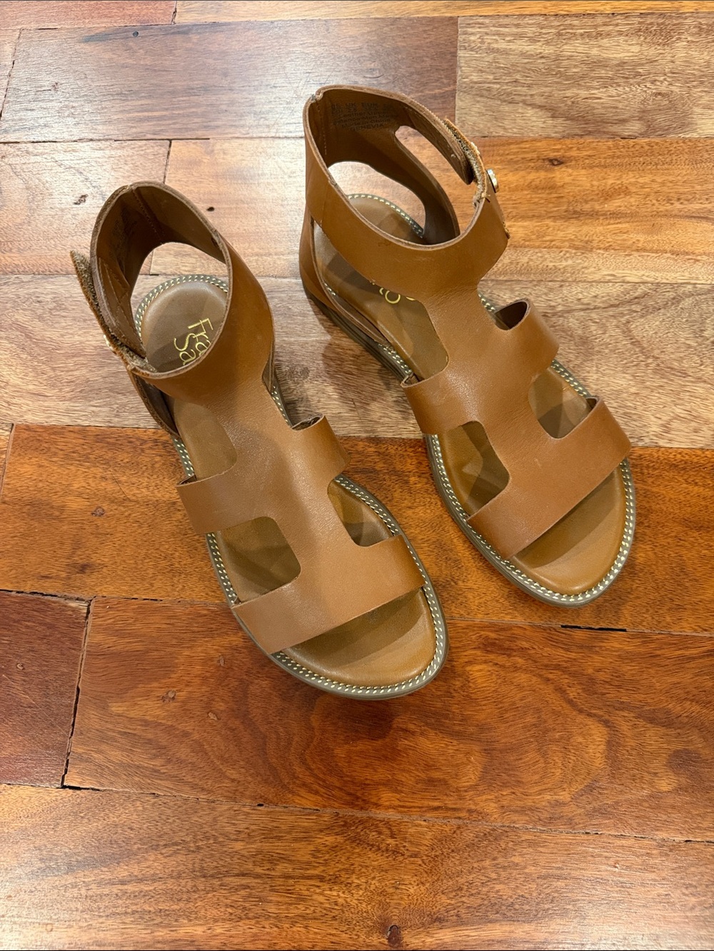 Franco Sarto Deep Tan Women’s Leather Gladiator Sandals